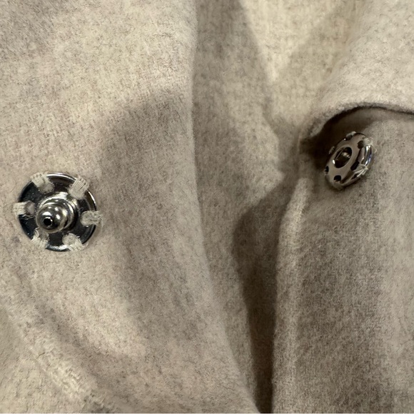 Tweeds Beige Collared Wool Blend Jacket Pea Coat Women Size XL - Picture 8 of 8